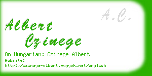 albert czinege business card